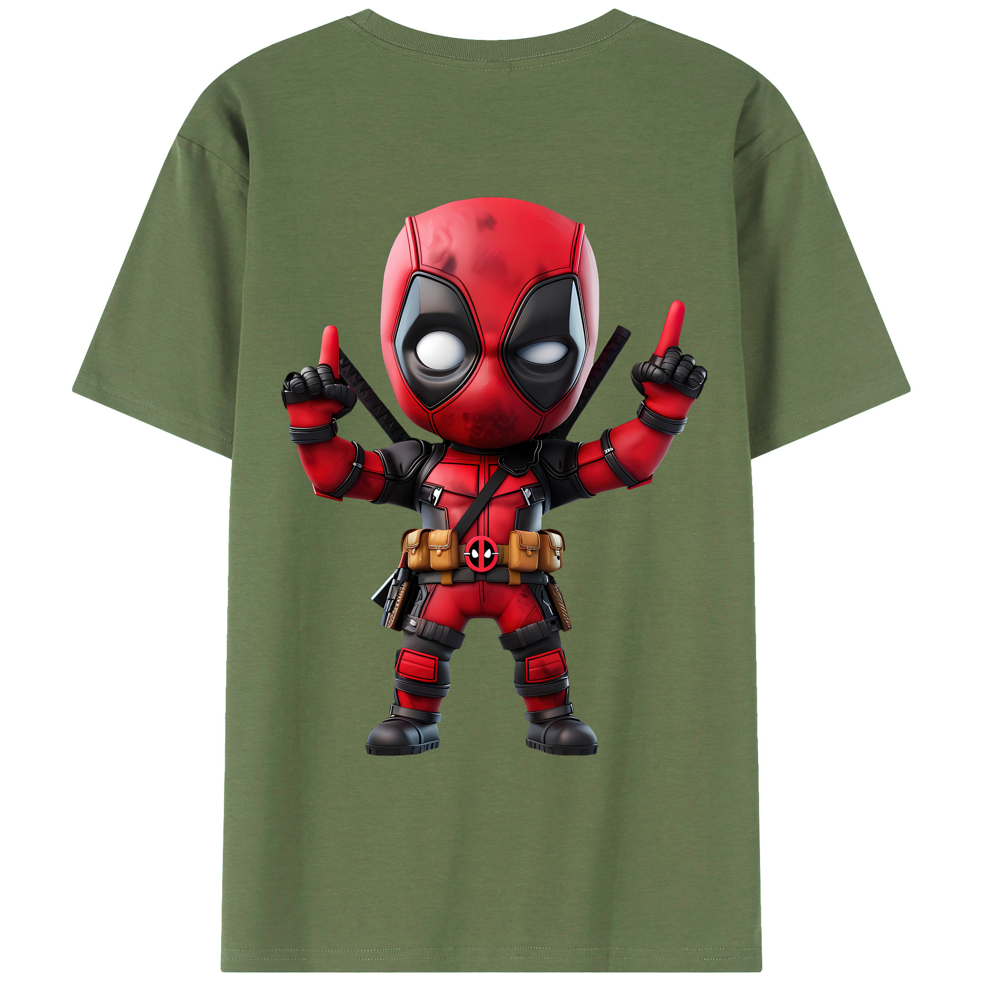 （画像用） Deadpool デッドプール 綿100％ メンズ半袖Tシャツ（バックプリント） 通気性
